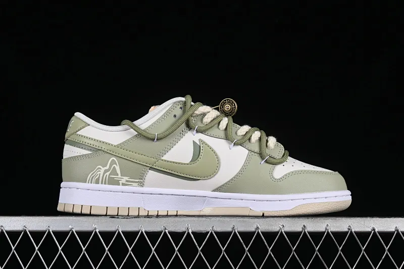 All categories Nk SB Dunk series Nk SB Dunk Low low-top sneakers Nk Dunk Low tea gift box Chinese style palace Longjing tea beige green SB strap low-top casual sneakers DV0831-003